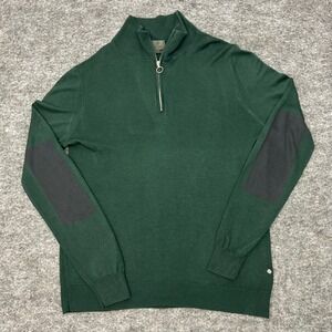 G/Fore Men's 1/4 Zip Sweater Green Size XL Golf Preppy Classic